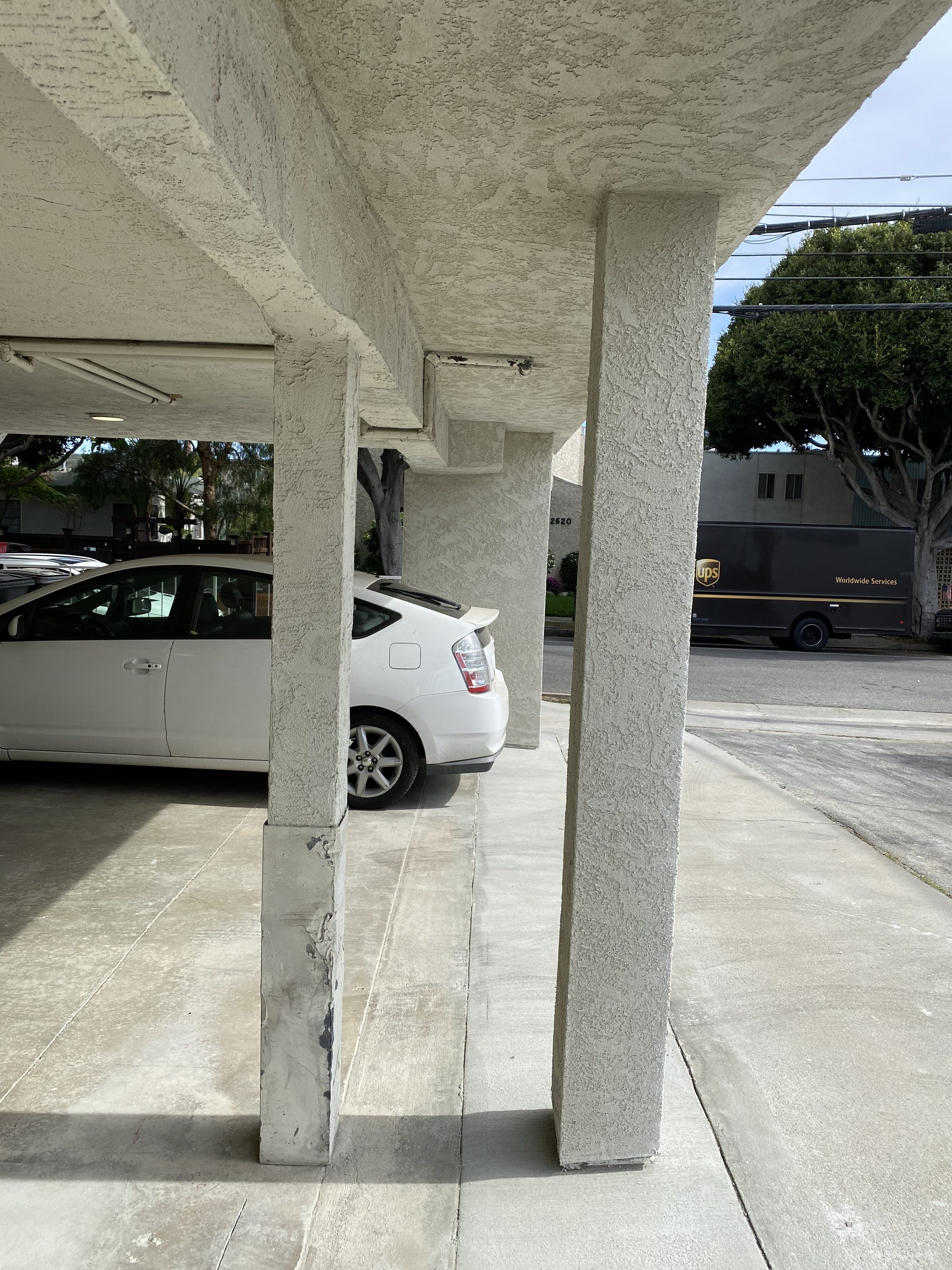 Completed parking level โ new columns fully integrated with existing