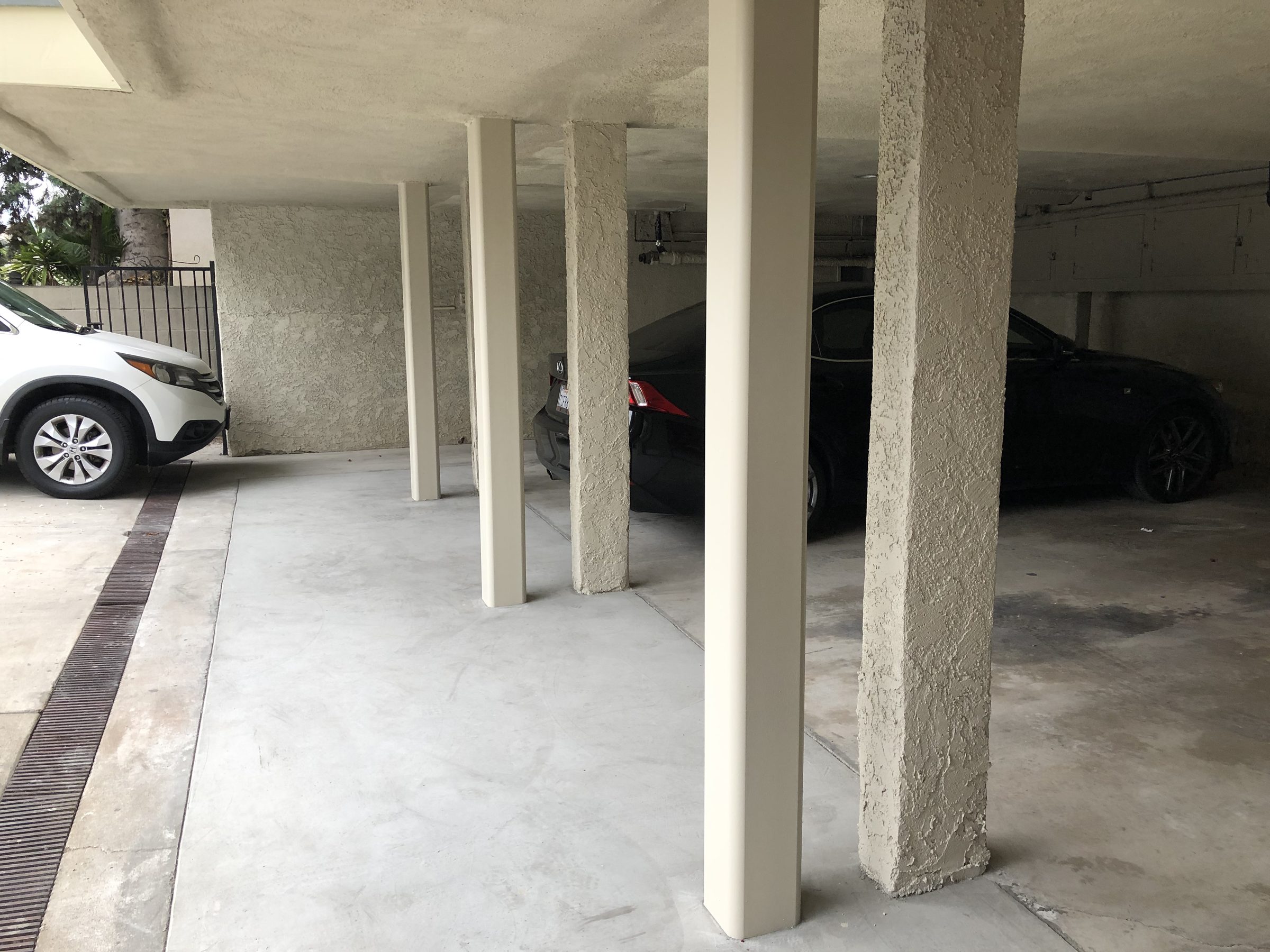 Completed parking level โ new and existing columns, fresh slab